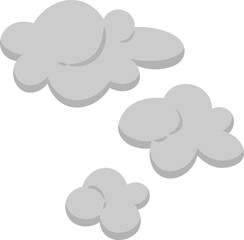 Hand drawn smoke or dust cloud. Abstract element