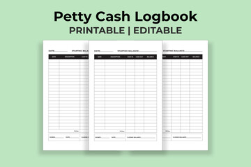 Petty Cash Logbook