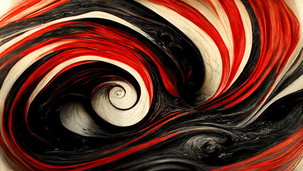Red, Black & White, Artful abstract 3d Background 