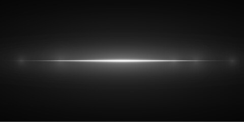 Horizontal lens flares pack. Glowing streaks on dark background.