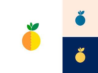 ILLUSTRATION ABSTRACT FRUIT SIMPLE LOGO ICON DESIGN VECTOR