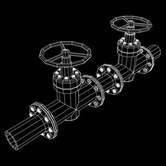 Oil pipeline with valve business concept