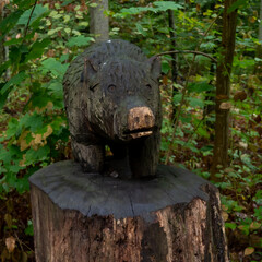 lion statue in the zoo