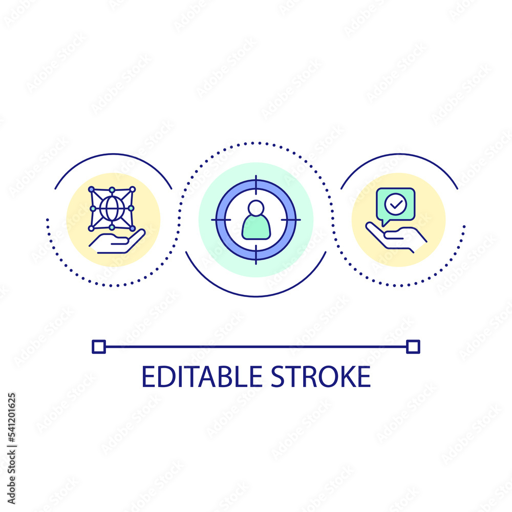 Poster improve digital connection loop concept icon. personalized communication. wireless network abstract 