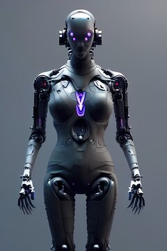 Alien Robot Android 3d illustration character no background