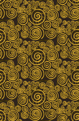 Seamless elite vector pattern made of gold spirals