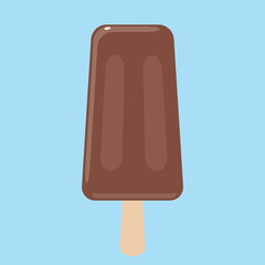 Chocolate glaze ice cream isolated vector illustration