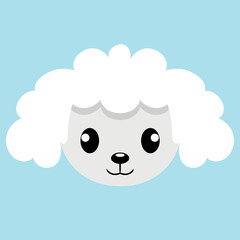 Poodle head vector illustration in flat style