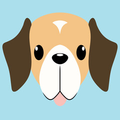 Saint Bernard dog head illustration in flat style