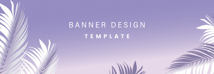 Fototapeta na wymiar Beautiful Tropical palm leaves creative background texture, purple background