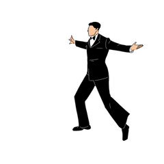 両手を広げるポーズをする男性　色