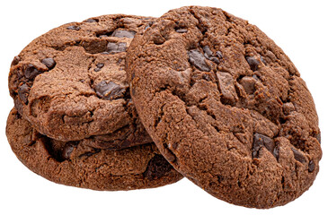 Stack of chocolate cookies isolated