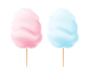 Pink and blue cotton candy