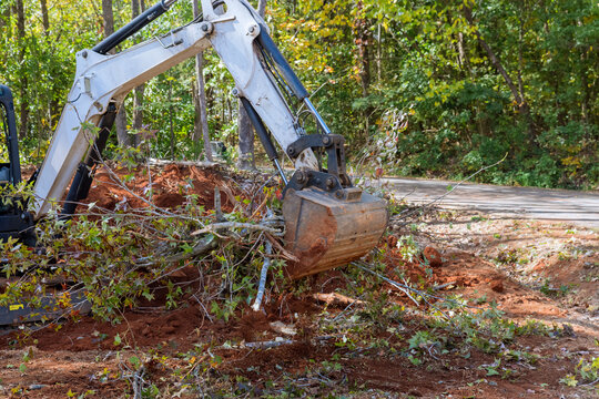 Fallen tree after storm hurricane uprooted trees close to house trees fell in street using a tractor, we recovered ruh cars