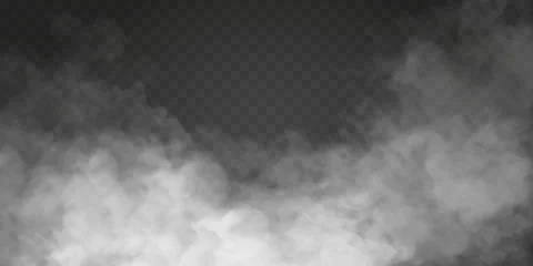 Fototapeten Fog or smoke isolated transparent special effect. White vector cloudiness, mist or smog background. Vector illustration © poppystyle