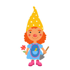 Cute girl gnome with flower. - 541206433