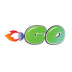The word Go on a white background. Vector illustration.