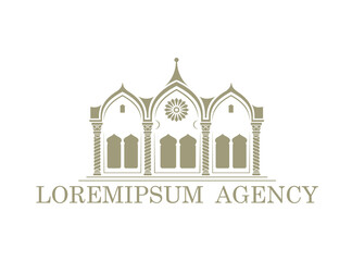 Emblem in the form of an arched oriental palace