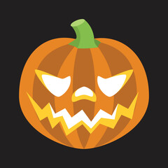 Fototapeta premium Halloween Pumpkin vector emoji. Isolated Jack-O-Lantern sign symbol sticker design.