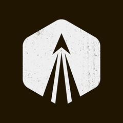 hexagon abstract minimalistic monochrome sign of spaceship taking off © George_Chairborn