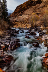waterfall in the mountains