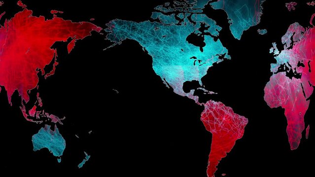 Dystopian World Dominance, Rotating Map, Seamless Loop.