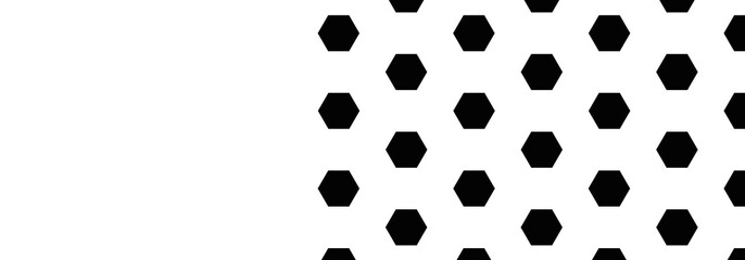 Black hexagon on White backgrounds. Abstract pattern football with copy space. Abstract tortoiseshell