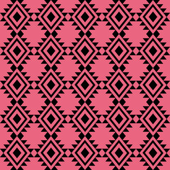 black and pink geometric seamless pattern