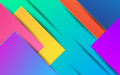 Colorful gradient geometric with green background
