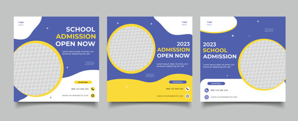 School admission social media post and instagram post template