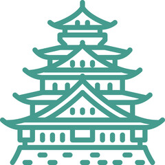 Fototapeta premium osaka castle line icon illustration for printing,web,app,design element,poster,advertising,presentation,card,etc
