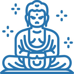 kamakura buddha line icon illustration for printing,web,app,design element,poster,advertising,presentation,card,etc