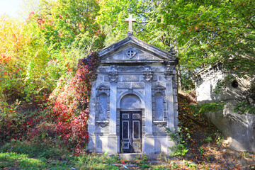 Crypts by architect V. Gorodetsky in Baikove Cemetery in Kyiv, Ukraine