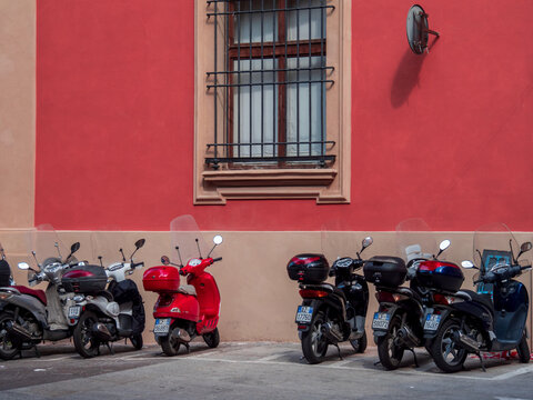 Varios italian scooters in Bologna - Bologna, Italy
