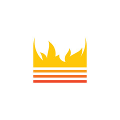 fire torch flame logo icon vector