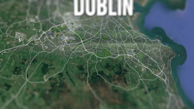 Dublin Ireland City On Physical World Map