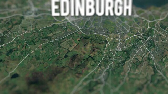 Edinburgh Scotland City On Physical World Map