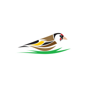 recommend clip art: goldfinch colorful bird vector logo icon