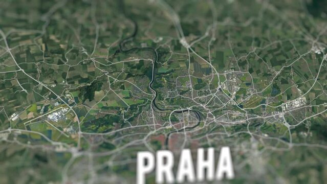 Praha Czech City On Physical World Map