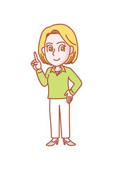 解りやすく解説をしている若い女性