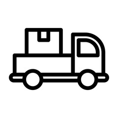 delivery truck line icon illustration vector graphic
