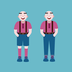 Fototapeta premium two boys standing flat character illustration
