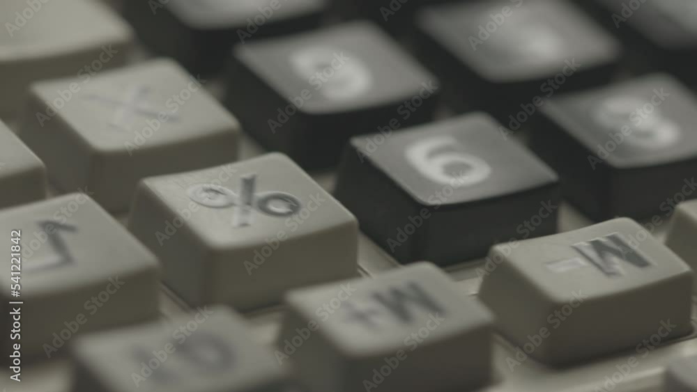 Poster close-up calculator rotates in a circle