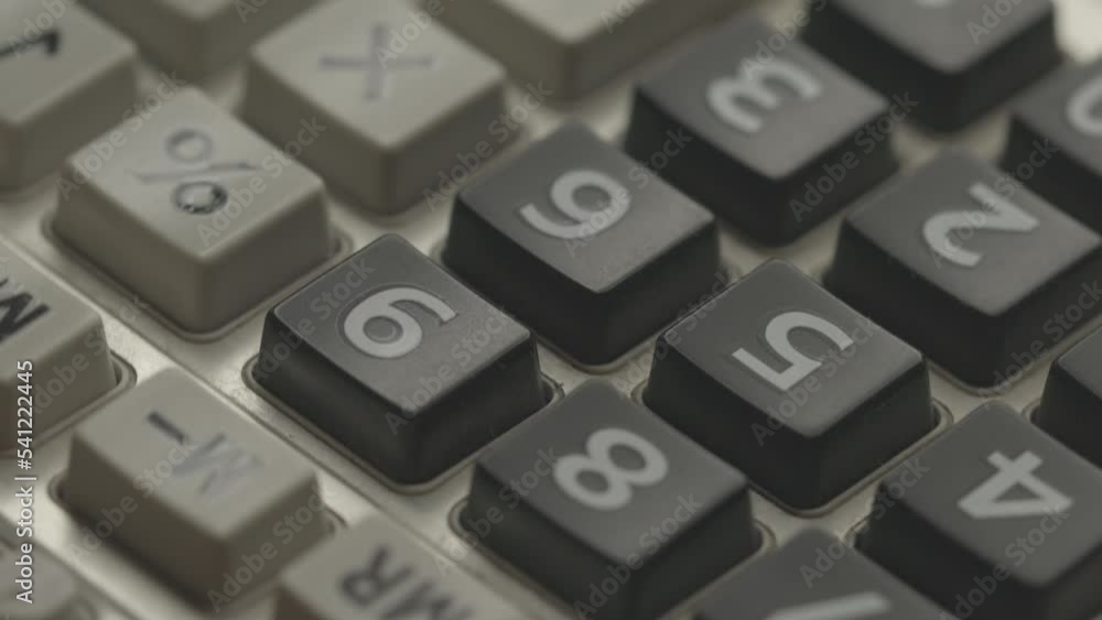 Poster close-up calculator rotates in a circle