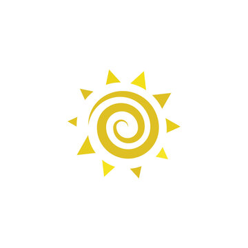 spiral sun vector logo icon design
