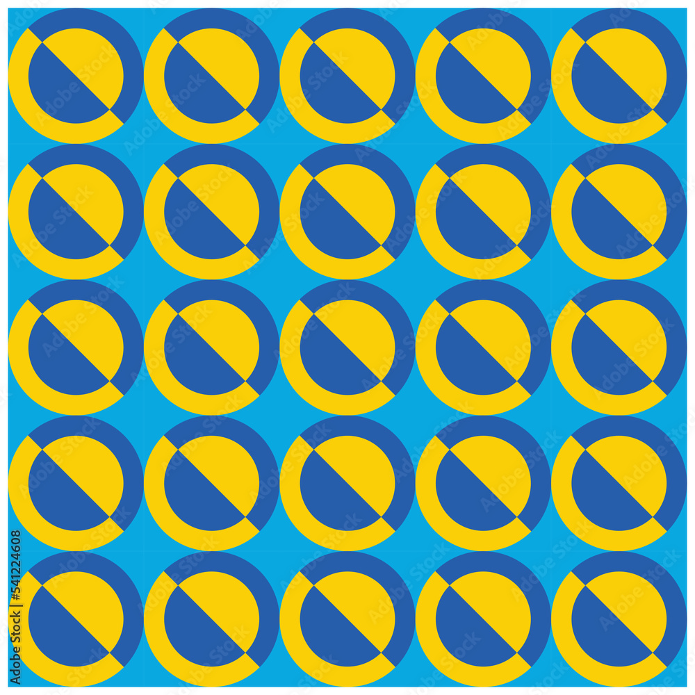 Poster geometric background with circular pattern that repeats regularly abstract wallpaper on blue