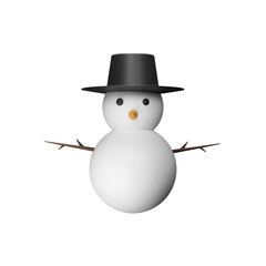 3D Render Of Snowman Cartoon Icon.