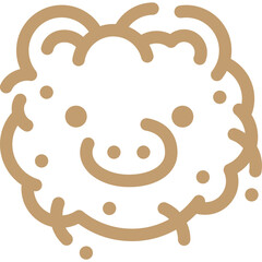 pork floss or pulled pork icon illustration