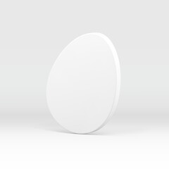 White Easter egg chicken product greeting 3d decor element religious holiday realistic vector