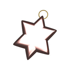 3D Render Of Burning Brown Star Lantern Icon.